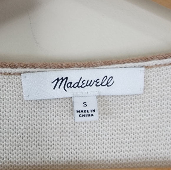 Madewell | Kimball Tan Cream Colorblock Pullover Sweater - Picture 5 of 5